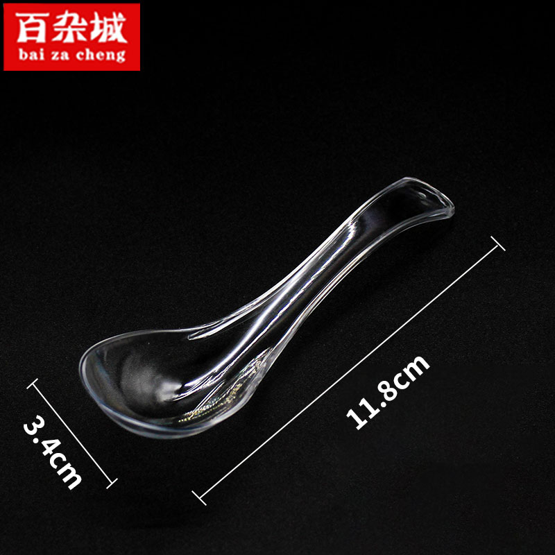 弯柄水晶勺11.8cm（2000只/箱）一次性勺子